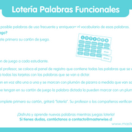 LOTERÍA PALABRAS FUNCIONALES