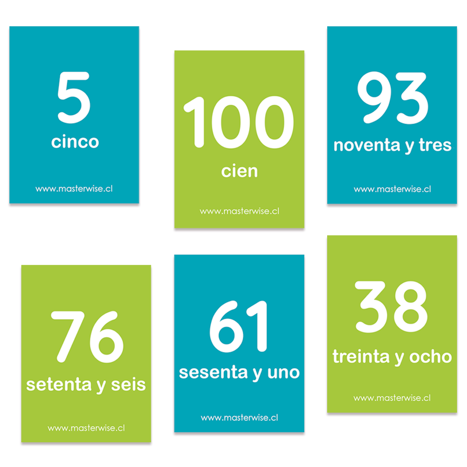 FLASH CARDS NÚMEROS 1 AL 100