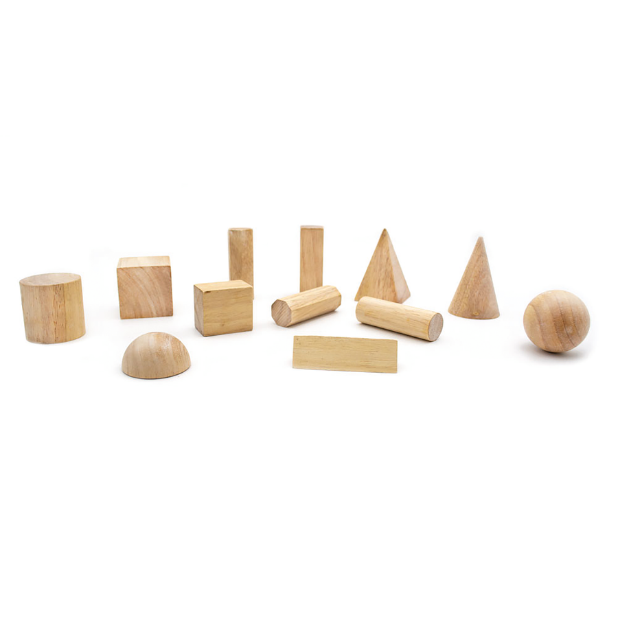 CUERPOS GEOMÉTRICOS MADERA 12 PIEZAS