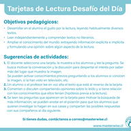 TARJETAS DE LECTURA DESAFÍO DEL DÍA