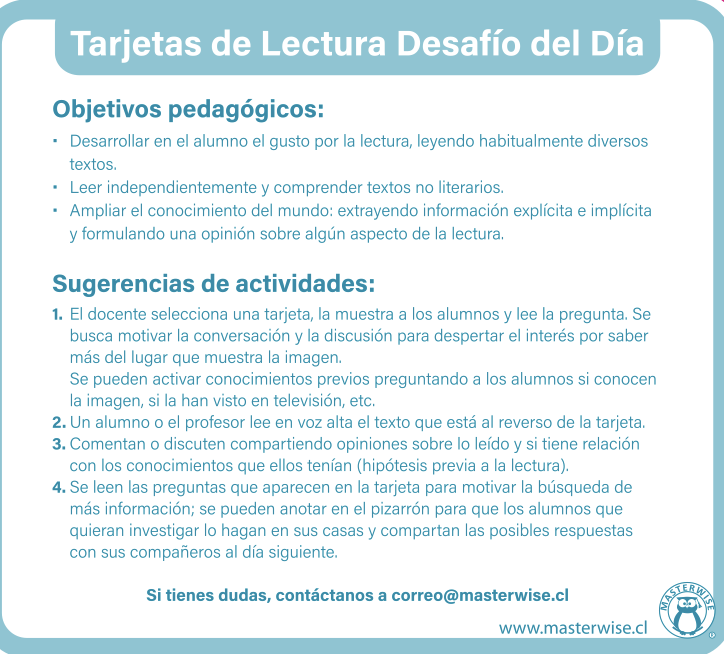 TARJETAS DE LECTURA DESAFÍO DEL DÍA