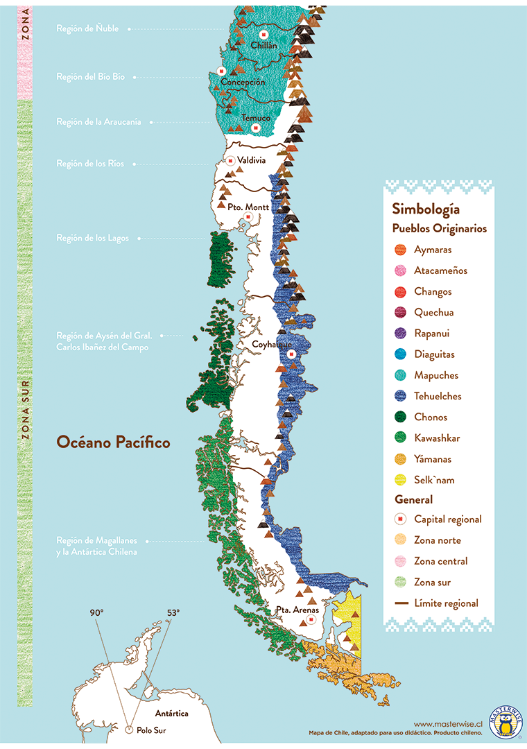 MAPA DE PUEBLOS ORIGINARIOS DE CHILE